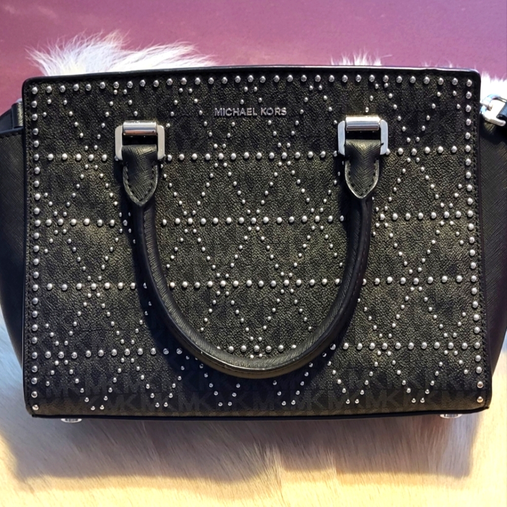 Michael kors black studded purse
